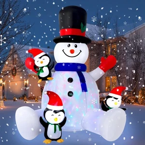 7FT Snowman Inflatable Christmas Decorations Inflatable Snowman with Penguins... - Bild 1 von 7