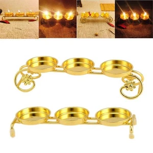 Candle Holder Stand Ghee Lamp Menorah Candlestick Golden Supplies Oil Lamp for - Picture 1 of 15