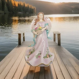 2007 Royal Albert Lavende Rose Engel Figur Spieluhr Old Country Roses Nr 612 - Bild 1 von 14