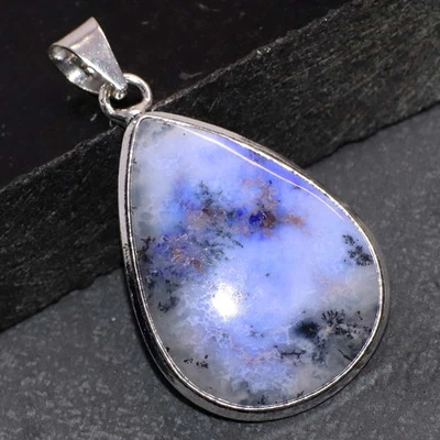 Pingente folheado a prata 925 roxo dendrítico 1,8" design premium GW - Imagem 1 de 3