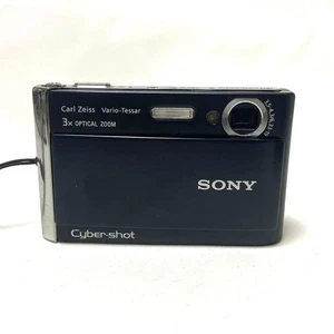 Sony Cyber Shot DSC-T70 8.1MP 3x Zoom Touch Screen Camera Black Japan Tested - Picture 1 of 10