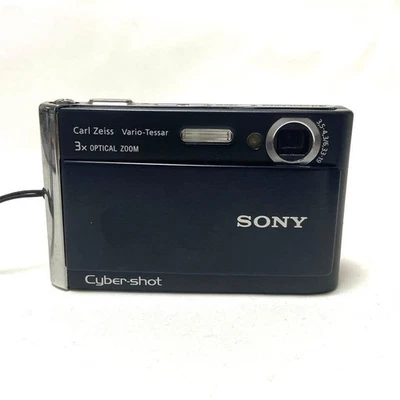 Sony Cyber Shot DSC-T70 8.1MP 3x Zoom Touch Screen Camera Black Japan Tested - Image 1 of 4