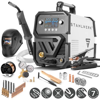 STAHLWERK Schweißgerät MIG/MAG 200 ST Digital – FLUX, ARC/MMA-Funktion, Inverter