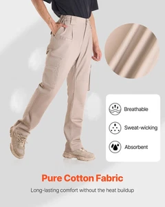  Pantalones FR para hombre, 9 oz 100 % algodón, pantalones cargo ignífugos con múltiples bolsillos - Imagen 1 de 10