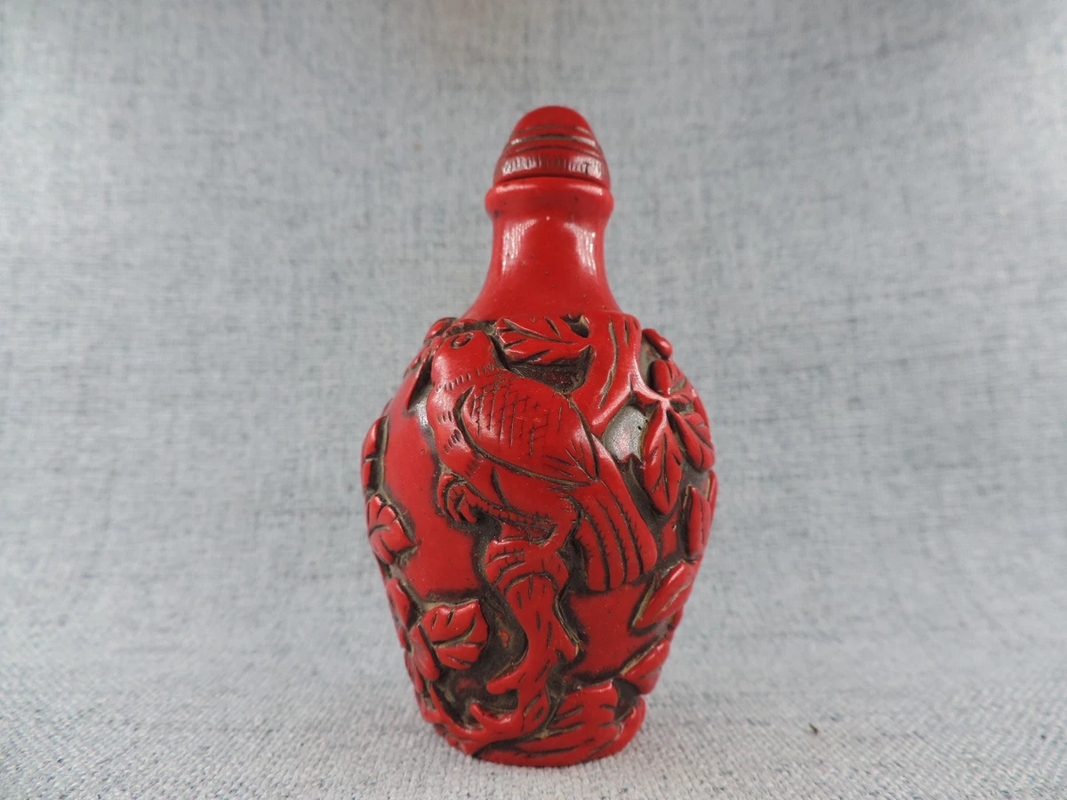 値下げ 虎彫刻 珊瑚風彫 鼻煙壺 ？ 山珊瑚？ 希少 アンテーク 値下げ