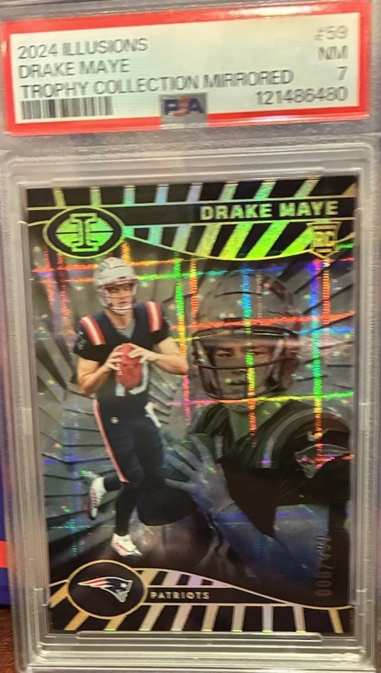 2024 Panini Illusions - Drake Maye #59 Trophy Collection Mirrored 8/499 (RC) PSA - Image 1 of 1