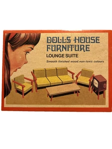 Midcentury Czech TOFA 1960s Dollhouse Furnishings Lot - 7 Pieces - Rare Find! - Picture 1 of 17