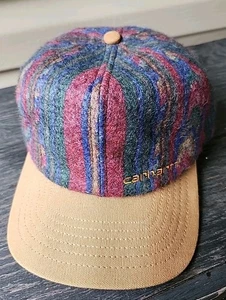 Vintage Carhartt Aztec Wool Blanket SnapBack Hat Cap - Picture 1 of 9