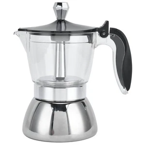 Moka Induction Stovetop Strong Coffee Maker, Moka Pot Premium Crystal Shape T... - Bild 1 von 9