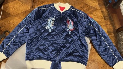 Official Azuki Twin Tigers Silk Limited Edition  Size small Blue Red Reversible - Image 1 of 4