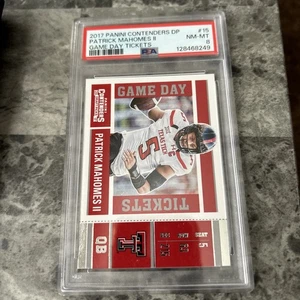 Patrick Mahomes Rookie 2017 Panini Contenders CardGame Day Tickets PSA 8 RC! - Picture 1 of 4