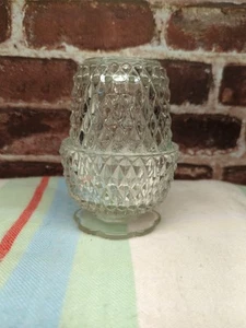Vintage Indiana Glass Diamond Point Fairy Lamp Light Clear - Picture 1 of 10