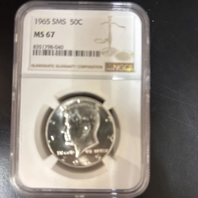 1965 SMS - NGC 50C MS67 KENNEDY HALF DOLLAR  - Image 1 of 2