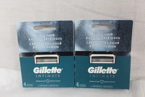Gillette Intimate Pubic Hair Razor Refills 2 Packs of 4 - New! - Picture 1 of 1