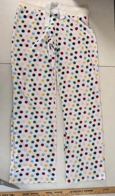 Женские Aero белый флис в горошек пижамы/шезлонги ярлык размер маленький шнурок - Изображение 1 из 4