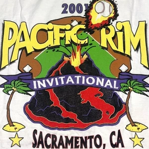 Vintage Y2K Pacific Rim Invitational 2001 Graphic T-Shirt Men’s L White Baseball - Picture 1 of 11