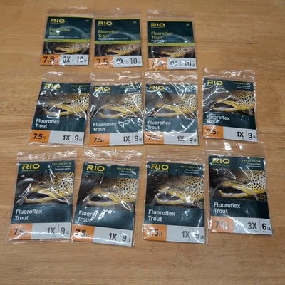 Líderes de trucha Rio Fluoroflex - 7,5 pies 0X 1X 3X cónicos, fluorocarbono - ENVÍO GRATUITO Foto 1 de 4