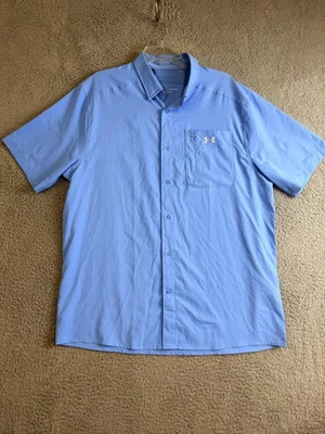 Рубашка мужская Under Armour XL синяя ISO-Chill короткий рукав сетка на пуговицах 1369306 - Изображение 1 из 4