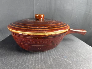 VTG Marcrest Daisy Dot Ovenproof Stoneware Casserole Pot Dish w/ Handle & Lid - Picture 1 of 8