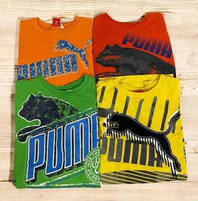 Y2K PUMA Gráfico Logo Camiseta Lote de 4 Niños L Deportes Atléticos Foto 1 de 4