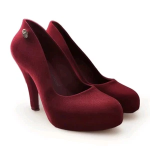 Vivienne Westwood x Melissa Red Velvety Heel Women's Size 8 - Picture 1 of 8