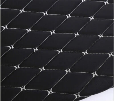 Thick Faux Leather Fabric Sponge Quilted Embroidered Car Interior Material Trims - Image 1 of 4