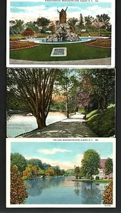 N.Y.5 Albany, "Vintage" 3 Pcs. King Fountain, The Lake, Washington Park, - Bild 1 von 2