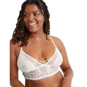 Aerie Paisley Lace Longline Bralette - Soft Muslin NWT Size Large - Picture 1 of 9