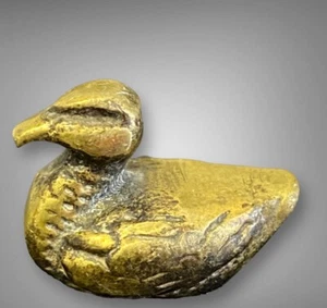 Vintage BRASS DUCK Miniature Brass Duck Ornament 2.5cm Long  Good Condition - Foto 1 di 6
