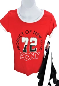 Girls Youth Medium 10/12 Tracksuit 2PC Outfit Red T Shirt Pony Product NY 72 - Picture 1 of 5