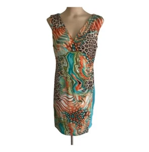 GABRIELLA Frattini Womens Dress size 10 Multi  Shift Sleeveless Dress Bodycon - Picture 1 of 11