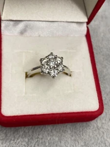 Modern 1.2ct Platinum 950 Diamond Cluster Ring with hallmark. 100% natural - Picture 1 of 4