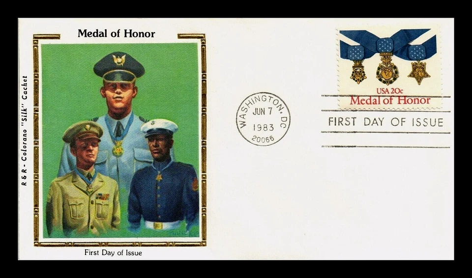 2045 20c Stamp (1983) THE MEDAL OF HONOR FDC FROM COLORANO SILK CACHETS !!! - Image 1 of 1