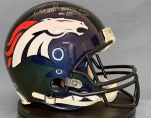 John Elway Autographed on-field Denver Broncos Helmet with Multiple Inscriptions - Picture 1 of 9