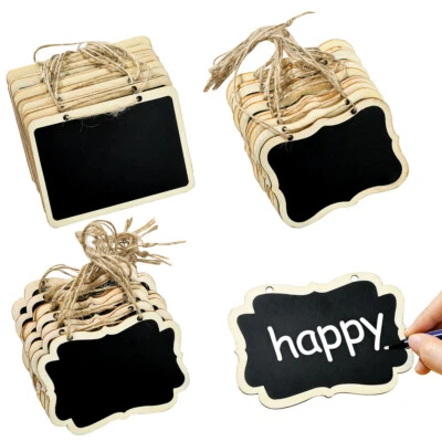 30x Handmade Home Craft Hanging Memo Chalkboard Blackboard Message Board Tag - Image 1 of 4
