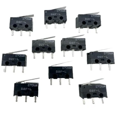 Omron D2F-L Japan Lever 3-Pin Basic Micro Switch (10 Pieces) - Image 1 of 2