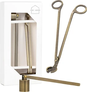 Candle Wick Trimmer and Candle Snuffer Accessory Set – Brushed Gold - Picture 1 of 12