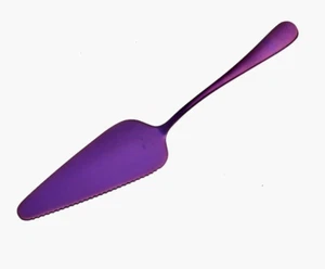 Premium Stainless Steel Purple Cake Shovel Pizza Cutter Server Knife Baking Tool - Picture 1 of 8