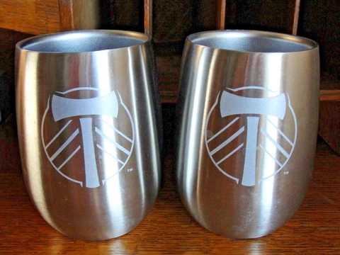 Portland Timbers 4-3/8" Stainless Steel Vacuum Insulation Tumblers ~ EUC Cover