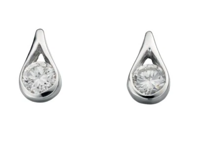 Cristallo Orecchini a Goccia Argento Sterling 925 Marchiato Nuovo IN Scatola - Immagine 1 di 3
