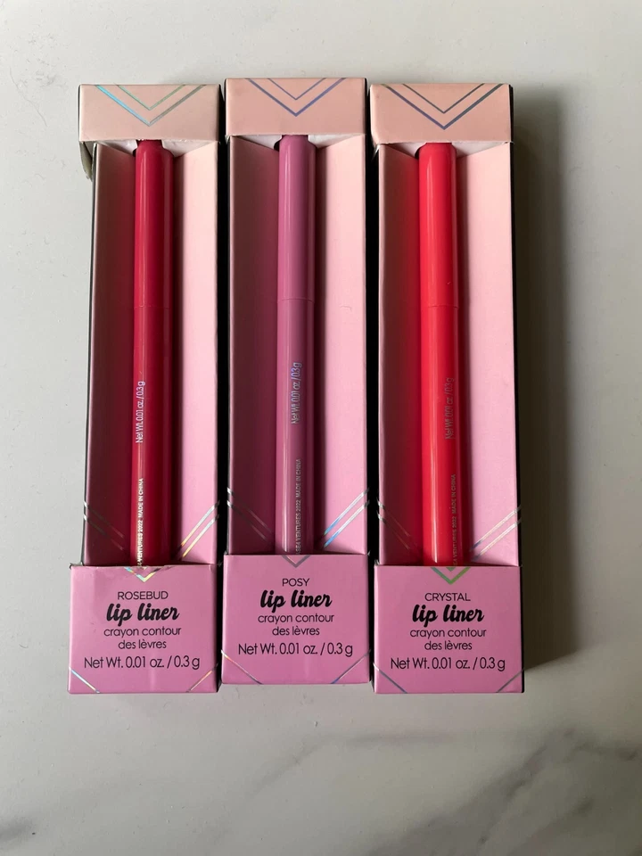 GlowBloom Lip Liner Lot of 3 Pinks Pink Lips Twist Up Rosebud Posy Crystal NEW - Image 1 of 1