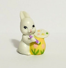 Russ Berrie Porcelain 2" Easter Bunny Painting Egg Figurine ~ Item #5536 ~ EUC!