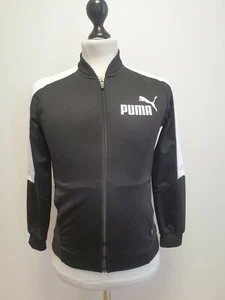 W76 BOYS PUMA BLACK L/SLEEVE ZIPPED SPORTS TRACKSUIT TOP UK 11-12 YRS  - Picture 1 of 4