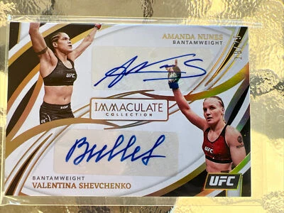 Amanda Nunes / Valentina shevchenko 2022 IMAC Dual Auto 19/25 UFC - Image 1 of 2