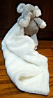Mud Pie/Mudpie Gray Plush Elephant w/White Security Blanket 14"x14" Ages 3+  868