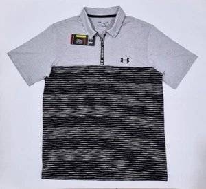 UNDER ARMOUR HeatGear, UA Golf Men's Polo, Grey and Black, Size L, NWT - Picture 1 of 5