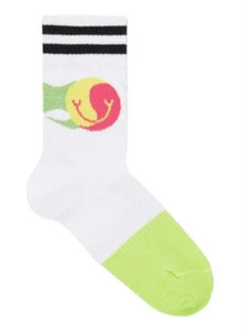 HAPPY SOCKS Men's White Arch Support Athletic Cotton 3/4 Crew Socks 8-12 NWT - Picture 1 of 1