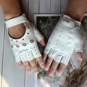 Fingerless 100% Genuine Leather Driving Gloves Chauffer Swift Wears - Picture 1 of 33