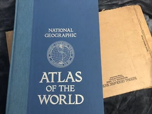 1981 National Geographic Atlas of the World Large Format Maps Book Inserts & Box - Imagen 1 de 14