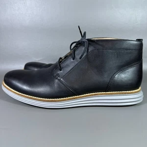 Cole Haan Chukka Botas Para Hombres Talla 9M Cuero Negro Con Cordones Zapato Bota Grand.OS - Imagen 1 de 13
